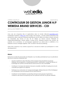 controleur de gestion junior h/f webedia brand services