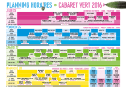 Planning horaires • Cabaret Vert 2016