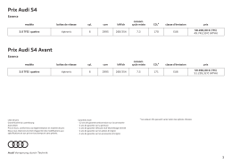 Liste de prix Audi S4 Avant