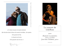 Le programme du concert - Le concert de Lily Rose