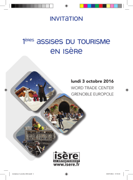 Invitation - Assises du tourisme en Isère