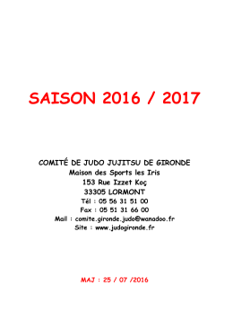 brochure calendrier 2016 2017 - Comité départemental de Judo de