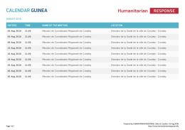 Calendar Guinea | HumanitarianResponse