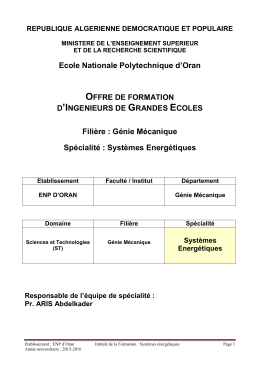 Type de Licence - École Nationale Polytechnique d`Oran