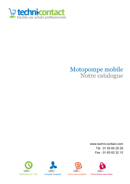 Motopompe mobile Notre catalogue - Techni
