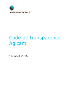 2016 07 29 Code de transparence ISR d`Agicam
