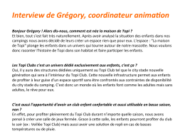 Interview de Grégory, coordinateur anima on