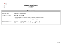 Informations générales 2016