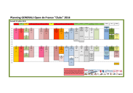 Planning GENERALI Open de France "Clubs" 2016