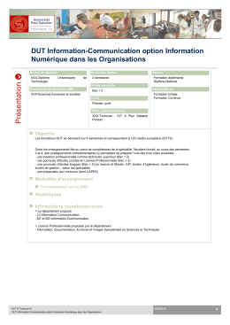 DUT Information-Communication option Information Numérique