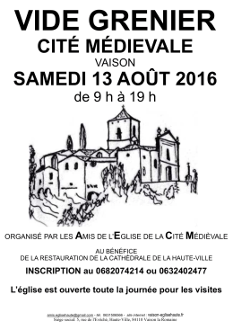 Affiche 2016 - Les Amis de l`Église de la Cité Médiévale