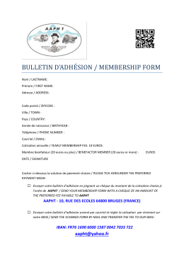 bulletin d`adhe sion / membership form