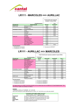 Ligne n°111 : Marcoles / Aurillac Communes desservies