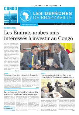 Les Emirats arabes unis intéressés à investir au Congo