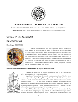 INTERNATIONAL ACADEMY OF HERALDRY Circular n° 181
