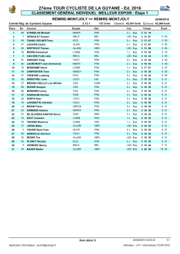 27éme TOUR CYCLISTE DE LA GUYANE