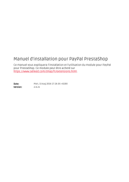 Manuel d`installation pour PayPal PrestaShop