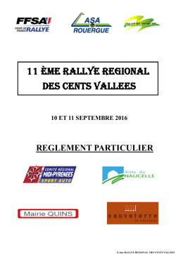Règlement - Rallye