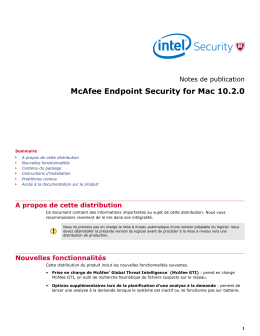 McAfee Endpoint Security for Mac 10.2.0 Notes de publication