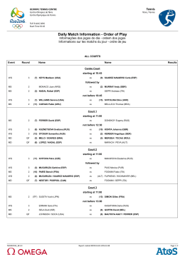 Daily Match Information - Order of Play