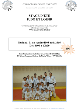 Dossier d`inscription - Judo Club L`Ange Gardien