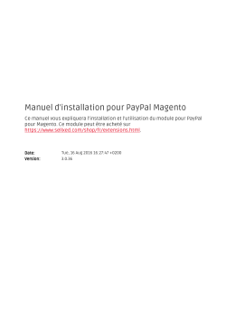 Manuel d`installation pour PayPal Magento