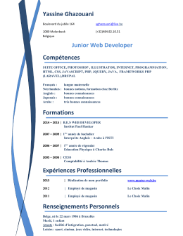 Yassine Ghazouani Junior Web Developer Compétences