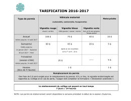 TARIFICATION 2016-2017