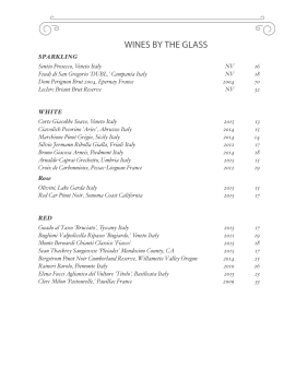 wines by the glass