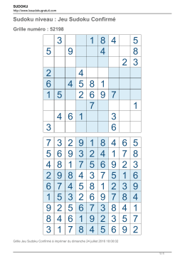 Sudoku niveau : Jeu Sudoku Confirmé