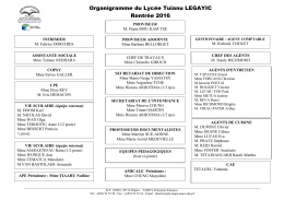 Organigramme du lycée - Site du Lycée Tuianu LEGAYIC de PAPARA