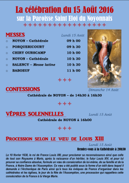La célébration du 15 Août 2016 - Paroisse Saint Eloi du Noyonnais