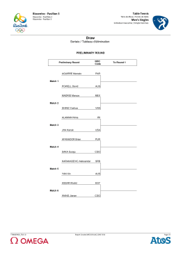Men`s Singles Preliminary Round