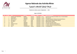 Liste des Retenus - Agence Nationale des Activités Minières