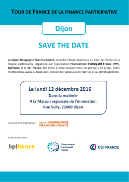 SAVE THE DATE Dijon - Financement Participatif France