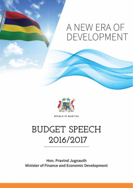 budget speech 2016-2017 - National Assembly
