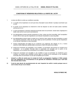 conditions et réserves