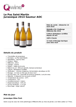 Le Pas Saint Martin Jurassique 2014 Saumur AOC