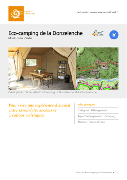 Eco-camping de la Donzelenche - Destination Parc national des