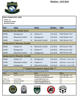 Division 1 - Northershore Schedule 2016
