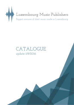 latest catalogue - Luxembourg Music Publishers