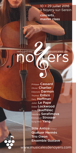 Flyer - Les Rencontres Musicales de Noyers
