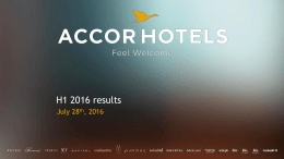 First-half 2016 results - Presentation  - AccorHotels