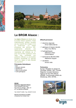 Le BRGM Alsace :