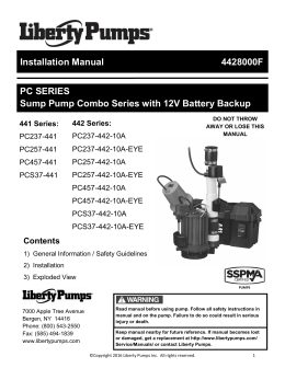 Installation Manual 4428000F PC SERIES Sump