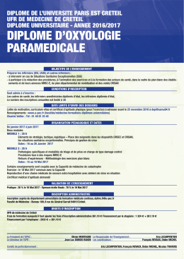 diplome d`oxyologie paramedicale