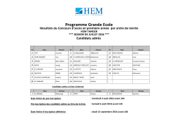 Liste des candidats admis et en liste d`attente campus HEM Tanger