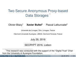 Two Secure Anonymous Proxy-based Data