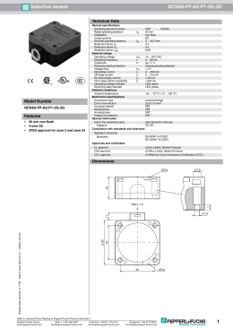 1 Inductive sensor NCN50 FP A2 P1 3G 3D