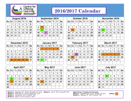 2016/2017 Calendar